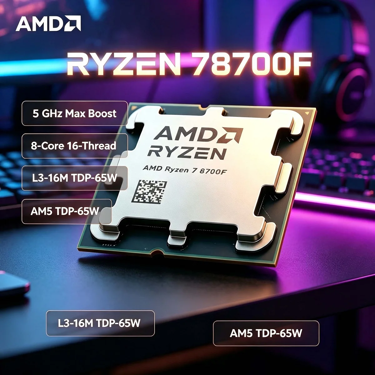 Amd Cpu Ryzen 7 - AMD Ryzen 7 8700F Desktop CPU