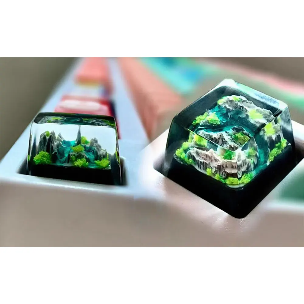 Gaming Keyboard No Rgb - Mountain And Sea Artisan Resin RGB