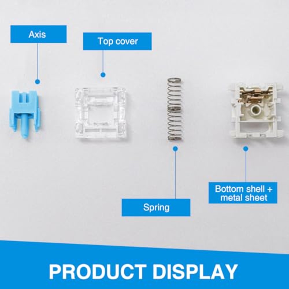 Gaming Keyboard Blue Switches - 108PCS Blue Tactile Mechanical Keyboard Switches