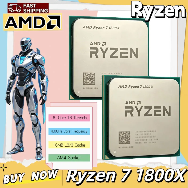 AMD Ryzen 7 1800X CPU 3.60GHz- - Amd Cpu Ryzen 7 review and price