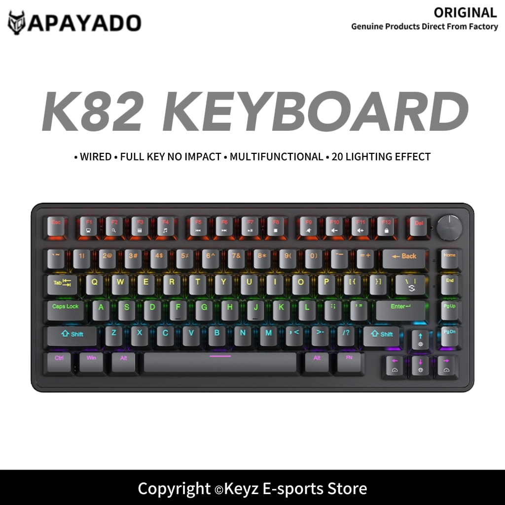 K82 75% Portable Wired Mechani - Gaming Keyboard Blue Switches review and price