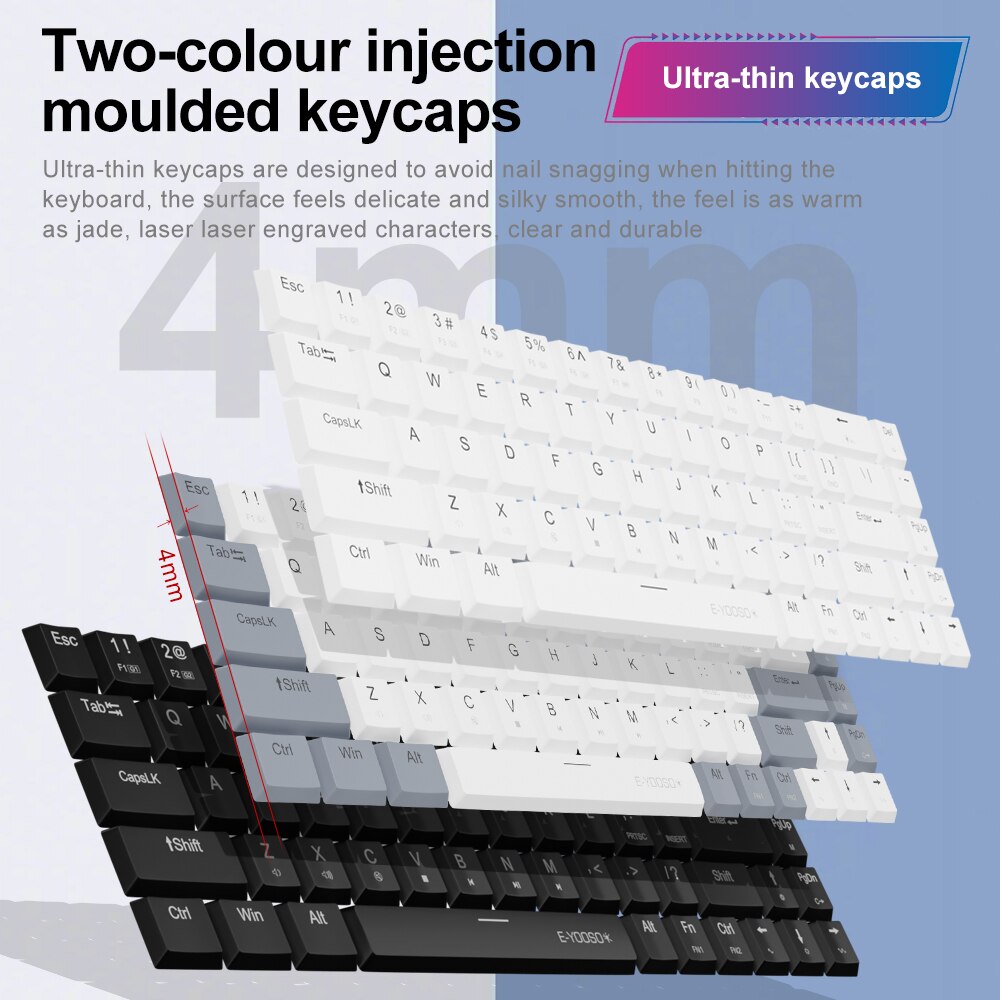E-YOOSO A68 RGB Mini Slim USB  - Gaming Keyboard Blue Switches review and price