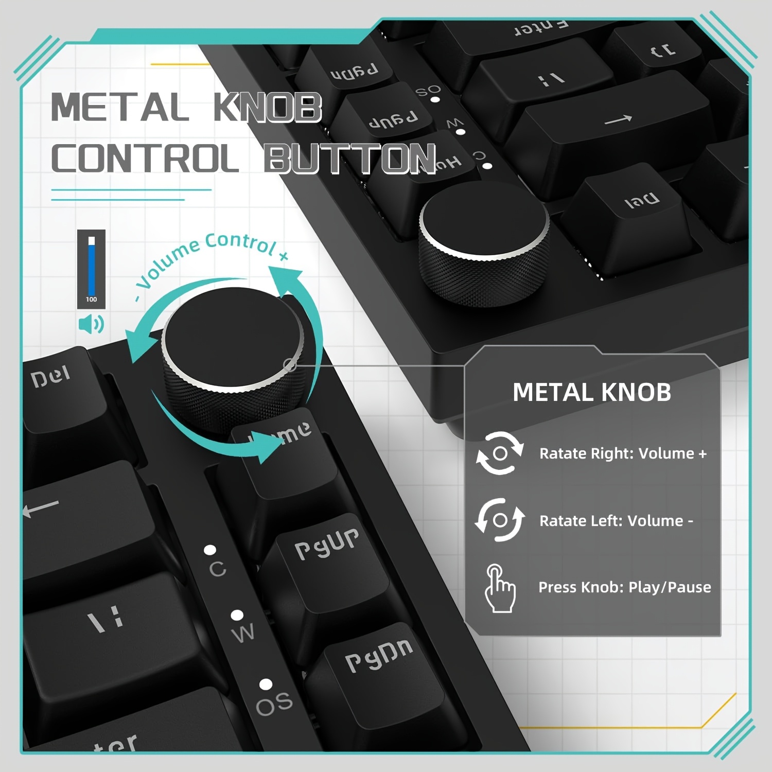 AJAZZ AK820 Wired With Rotary  - Gaming Keyboard Thocky review and price