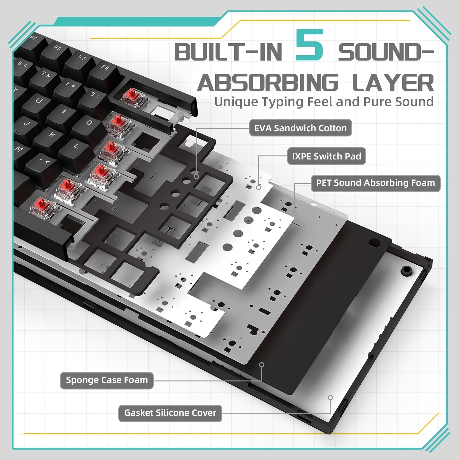 AJAZZ AK820 Wired With Rotary  - Gaming Keyboard Thocky review and price