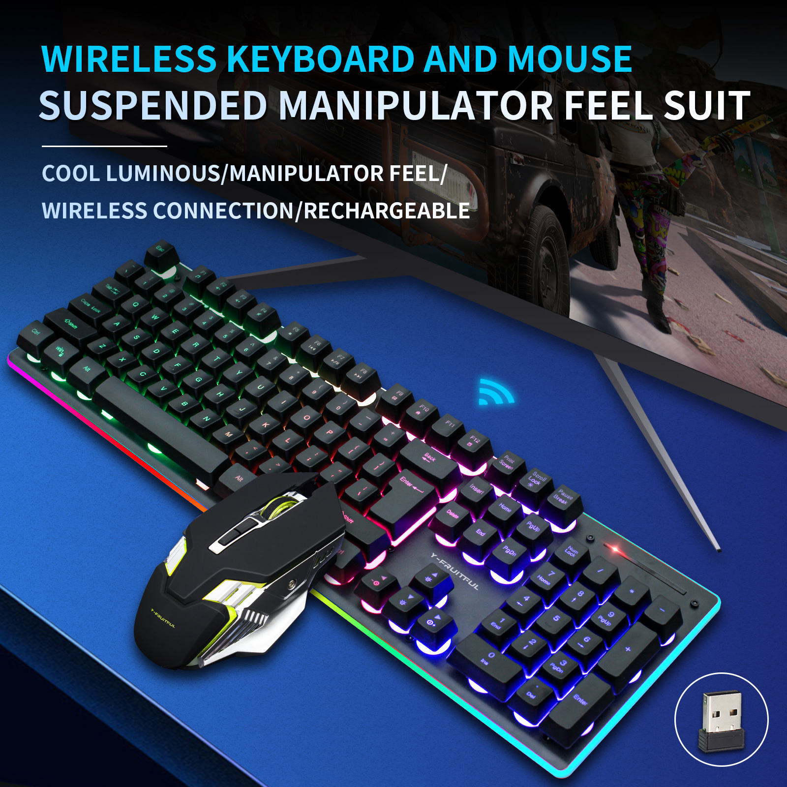104 Keys RGB Computer Wireless - Gaming Keyboard And Mouse Combo Wireless review and price