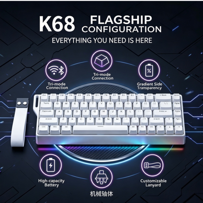 K68 RGB Backlight Three-Dimens - Gaming Keyboard Blue Switches review and price