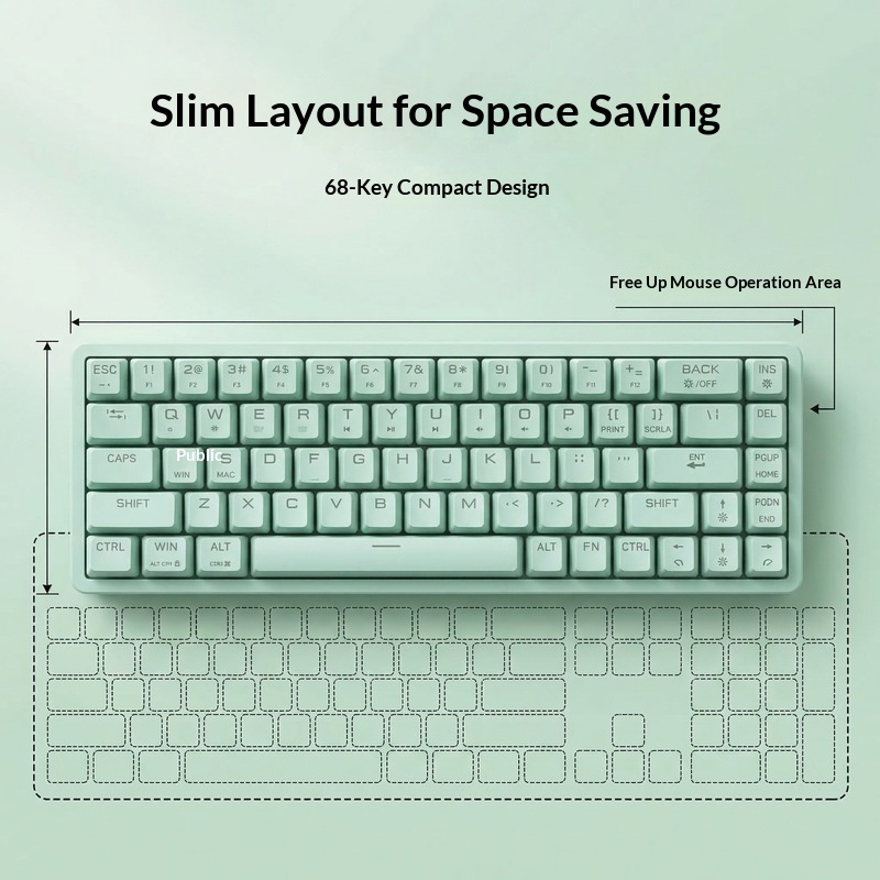 Generic 68 Keys Mechanical Key - Gaming Keyboard Thocky review and price