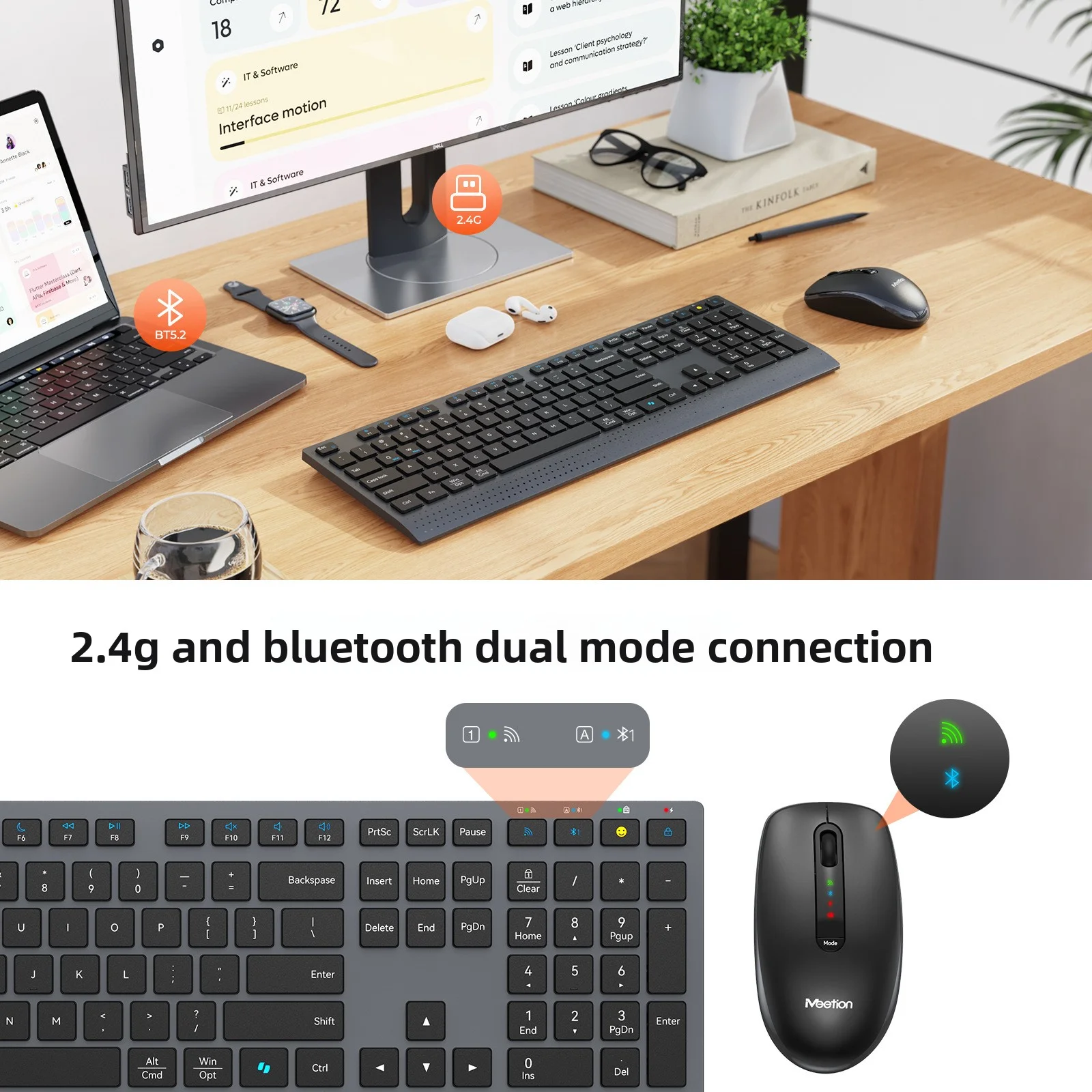 2.4G Bluetooth Dual-mode Wirel - Gaming Keyboard And Mouse Combo Wireless review and price