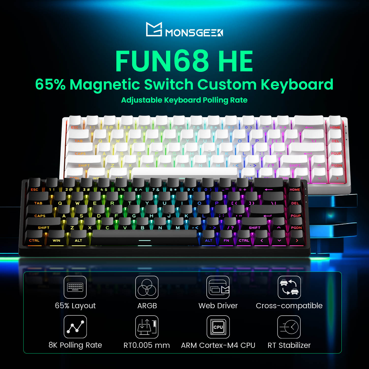 Akko MonsGeek FUN68 FUN60 PRO& - Gaming Keyboard Thocky review and price