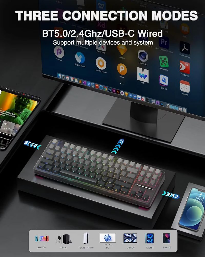 Aula F87 Wireless Mechanical K - Gaming Keyboard Tkl review and price